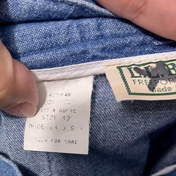 Vintage 90s LL Bean Jean Wrap Skirt Cotton Denim Size 12 High Rise USA Made - Picture 7 of 7